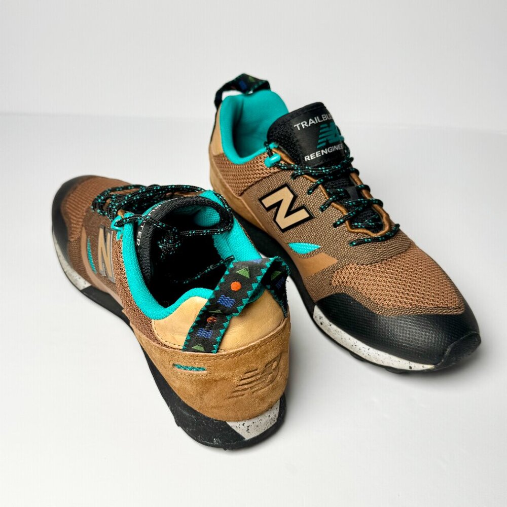 New Balance Men's Trailbuster Re-engineered Sneakers in Tan and Teal Sz 10.5